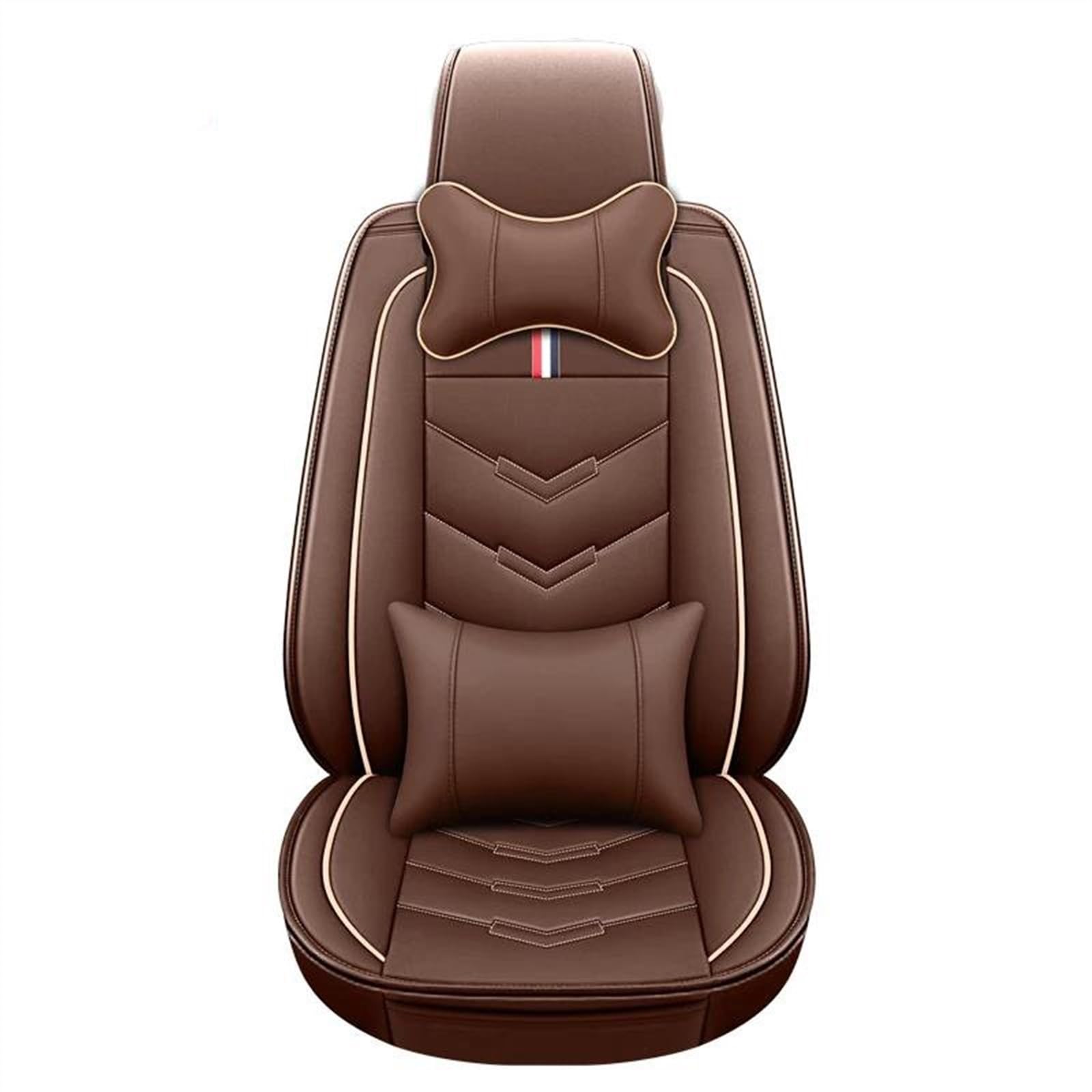 DZSQEGBX Autositzbezüge Autositzbezug Aus Leder Autozubehör Für Suzuki Alle Modelle Für Vitara Für Jimny Für Swift SX4 2007 2010 2011 Auto-Styling 5 Sitze Auto Sitzschoner(Coffee Pillow) von DZSQEGBX