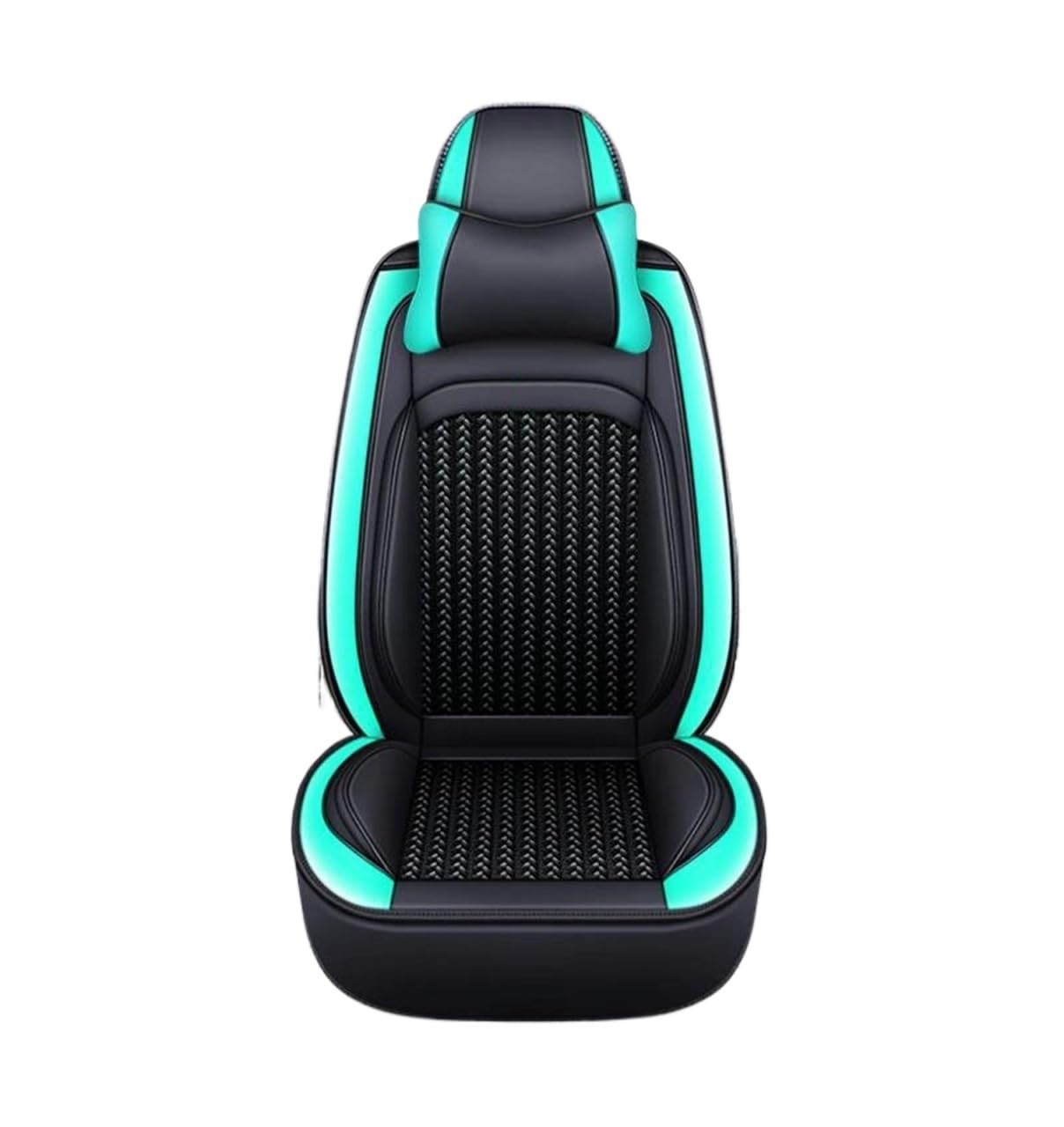 DZSQEGBX Autositzbezüge Autositzbezug Auto-Zubehör Für FIAT Für 500 Auto-Styling Autositzbezug Eisseide Auto Sitzschoner(Green Pillow) von DZSQEGBX