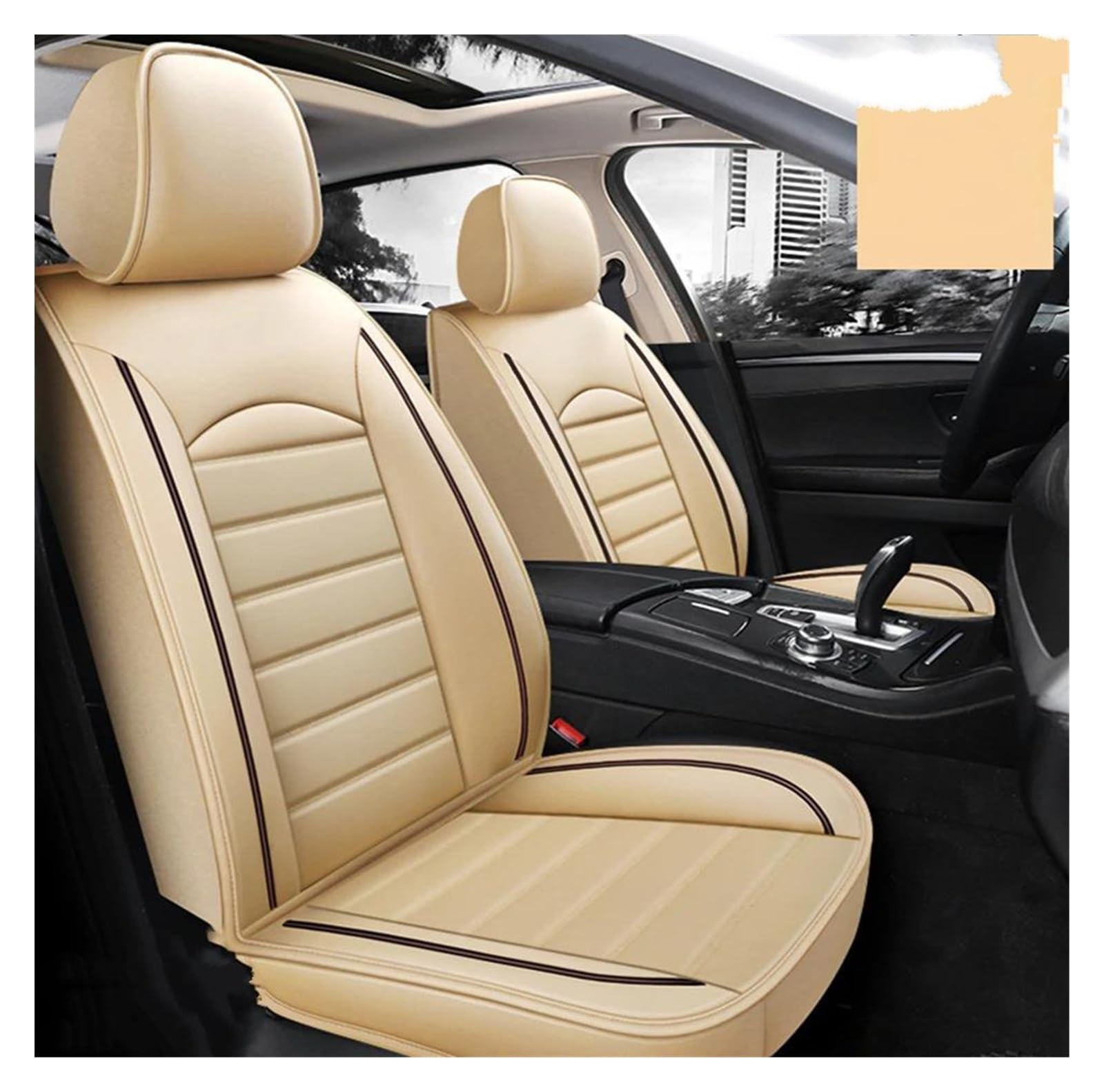 DZSQEGBX Autositzbezüge Autositzbezug Für 3er E21 E30 E36 E91 E92 E93 F30 F31 F34 F35 E46 E90 Autozubehör Innendetails Auto Sitzschoner(Beige) von DZSQEGBX