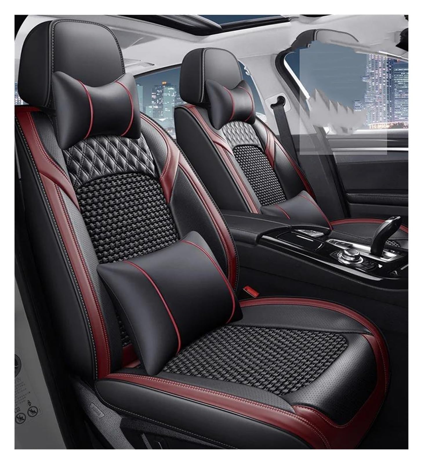 DZSQEGBX Autositzbezüge Autositzbezug Für Alle Automodelle Für X5 E87 X1 X2 X3 X4 X6 X7 M3 M4 M5 Autozubehör Innensitzschutz Auto Sitzschoner(Luxury Red) von DZSQEGBX