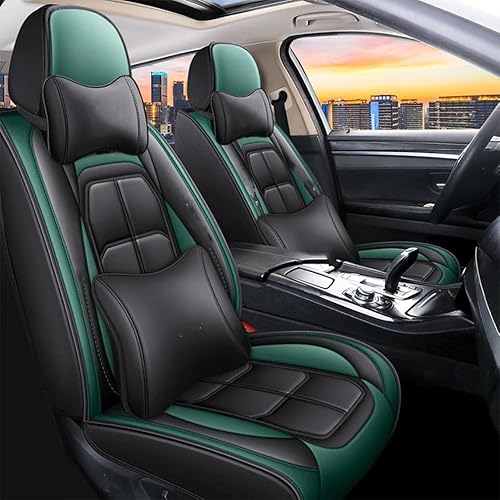 DZSQEGBX Autositzbezüge Autositzbezug Für Citroen Alle Automodelle Für Picasso C3 C4 C5 C6 DS4 DS5 DS6 DS7 Autozubehör Innensitzschutz Auto Sitzschoner(Green Pillow) von DZSQEGBX