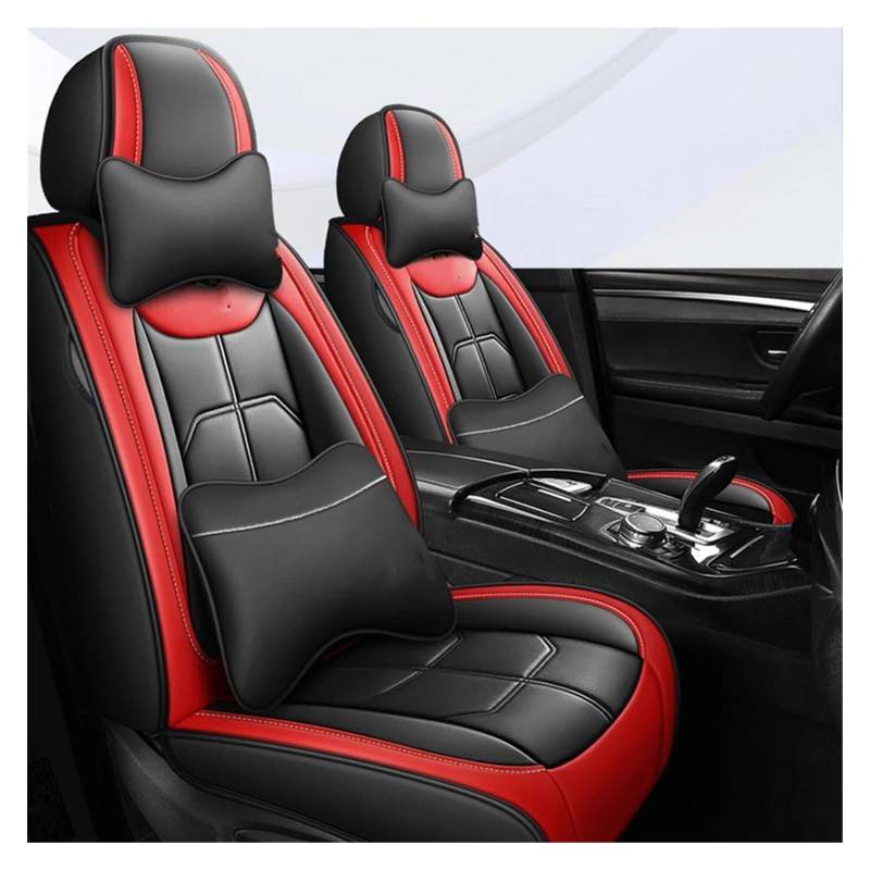 DZSQEGBX Autositzbezüge Autositzbezug Innendetails Für Buick Für Enclave Für Cascada Für Encore Für Lacrosse Für Excelle Für Regal Für TourX Autozubehör Auto Sitzschoner(Luxury Black Red) von DZSQEGBX