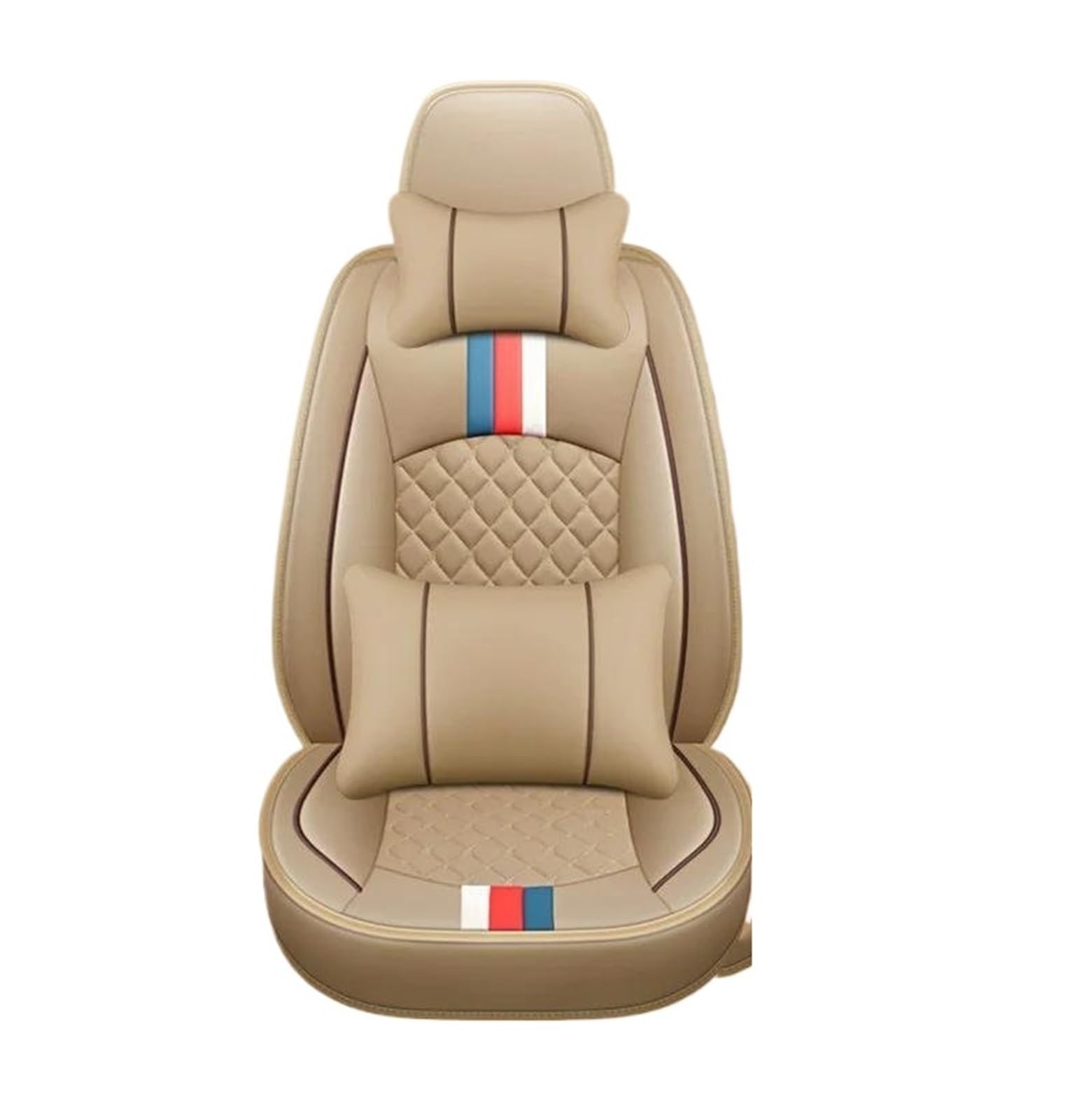 DZSQEGBX Autositzbezüge Autositzbezug Leder Auto Styling Für Mini Alle Modelle Für Clubman Für Coupe ONE Für JCW-Clubman Für JCW-Countryman Für Countryman Für PACEMAN Auto Sitzschoner(Beige Pillow) von DZSQEGBX