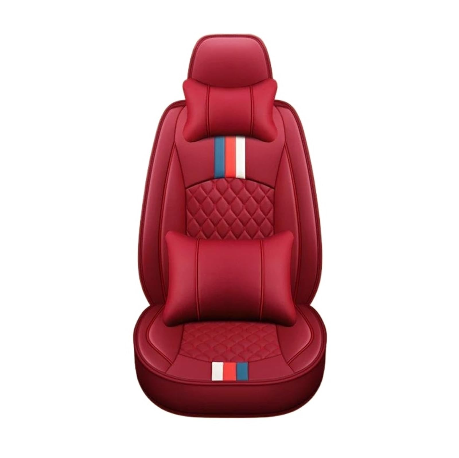 DZSQEGBX Autositzbezüge Autositzbezug Leder Autozubehör Für Chrysler Für 300c Für Sebring PT Für Cruiser Für Grand Für Voyager Für 300s Auto Styling Auto Sitzschoner(Red Pillow) von DZSQEGBX