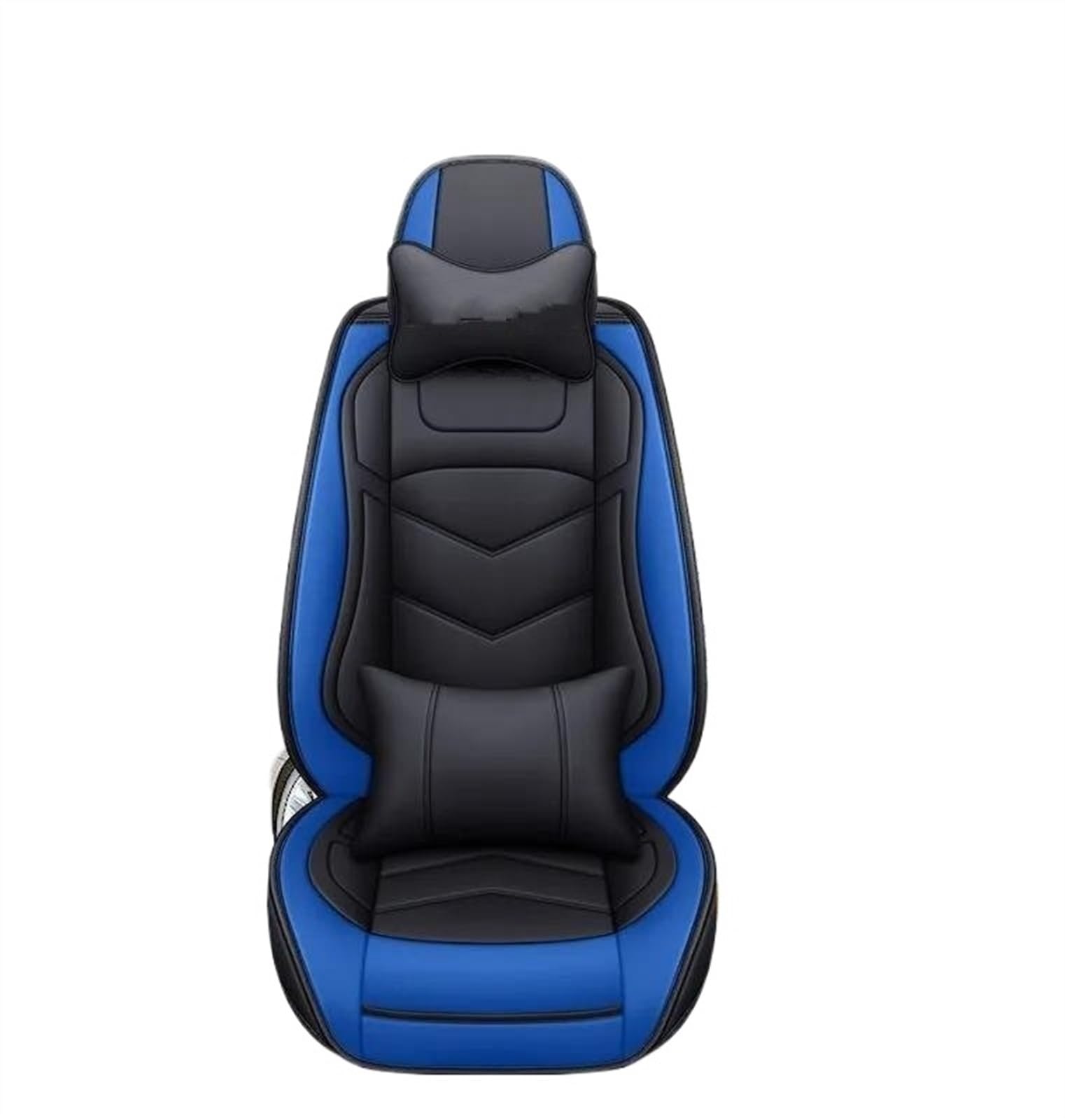 DZSQEGBX Autositzbezüge Autositzbezug Leder Für Alle Modelle Für Captur Für Logan Für Kadjar Für Trafic Für Scenic Für Armlehne Für Megane Autositzkissen Auto Sitzschoner(Black Blue Pillow) von DZSQEGBX