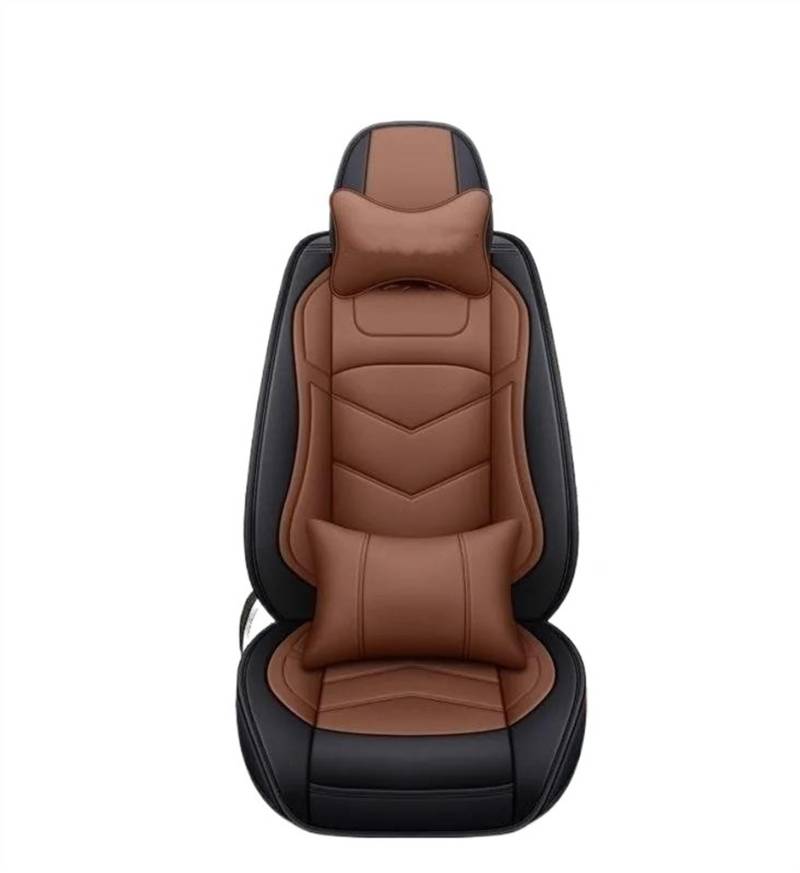 DZSQEGBX Autositzbezüge Autositzbezug Leder Für Alle Modelle Für Captur Für Logan Für Kadjar Für Trafic Für Scenic Für Armlehne Für Megane Autositzkissen Auto Sitzschoner(Black Coffee Pillow) von DZSQEGBX