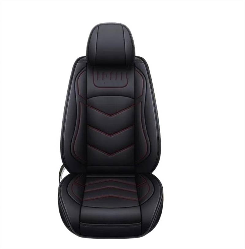 DZSQEGBX Autositzbezüge Autositzbezug Leder Für Alle Modelle Für Captur Für Logan Für Kadjar Für Trafic Für Scenic Für Armlehne Für Megane Autositzkissen Auto Sitzschoner(Black red 1) von DZSQEGBX