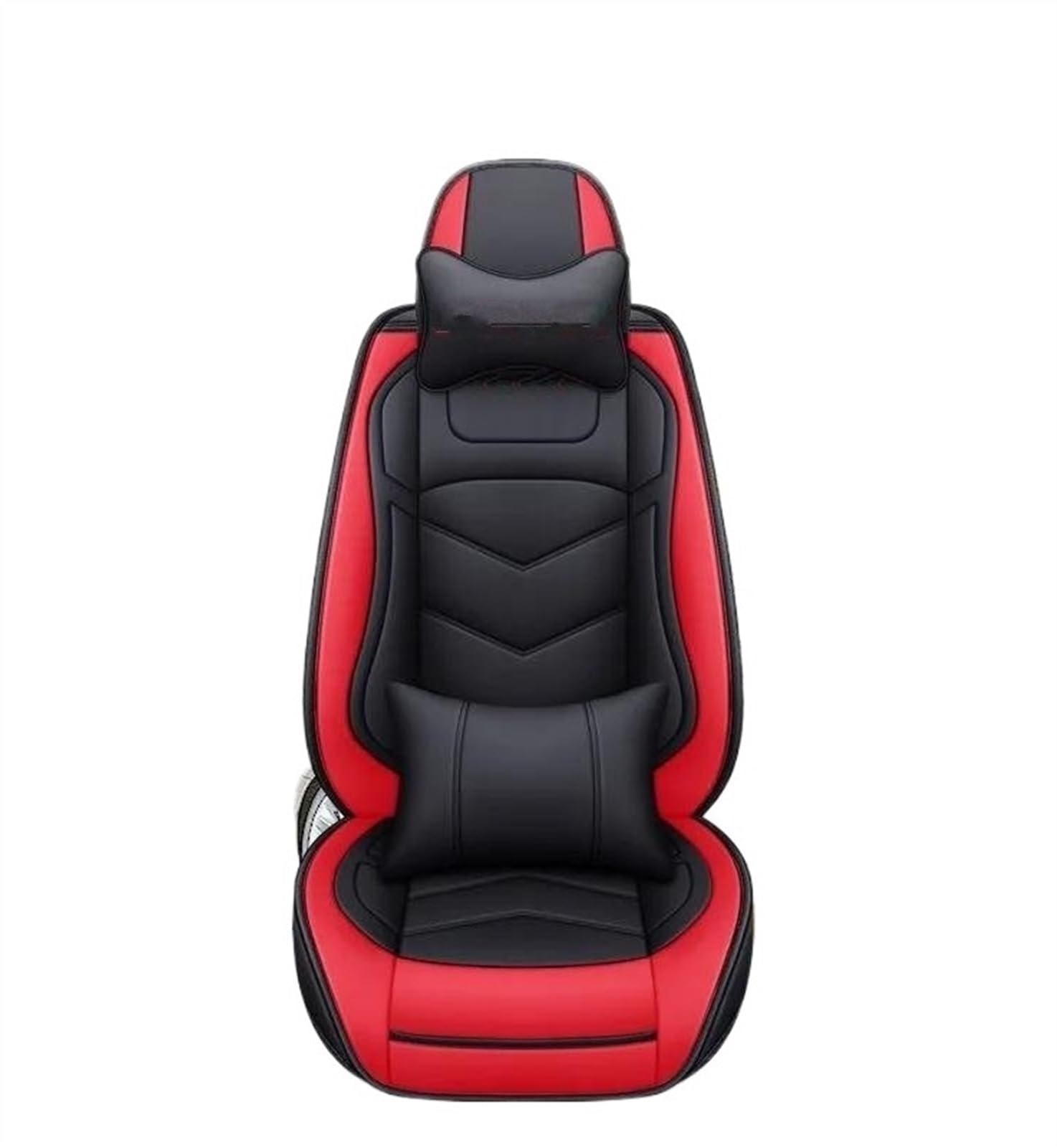 DZSQEGBX Autositzbezüge Autositzbezug Leder Für Alle Modelle Für Captur Für Logan Für Kadjar Für Trafic Für Scenic Für Armlehne Für Megane Autositzkissen Auto Sitzschoner(Black red Pillow) von DZSQEGBX