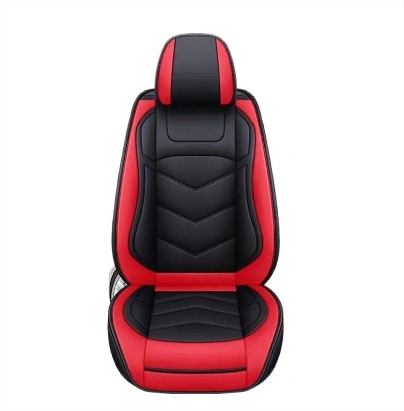 DZSQEGBX Autositzbezüge Autositzbezug Leder Für Alle Modelle Für Captur Für Logan Für Kadjar Für Trafic Für Scenic Für Armlehne Für Megane Autositzkissen Auto Sitzschoner(Schwarz Rot) von DZSQEGBX