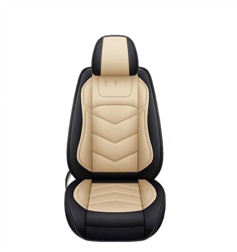 DZSQEGBX Autositzbezüge Autositzbezug Leder Für Alle Modelle Für Captur Für Logan Für Kadjar Für Trafic Für Scenic Für Armlehne Für Megane Autositzkissen Auto Sitzschoner(Schwarzbeige) von DZSQEGBX