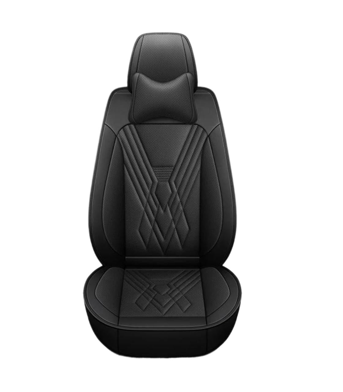 DZSQEGBX Autositzbezüge Autositzbezug Leder Für Alle Modelle Für Captur Für Logan Für Kadjar Für Trafic Für Scenic Für Armlehne Für Megane Autositzschutz Auto Sitzschoner(Black Pillow) von DZSQEGBX