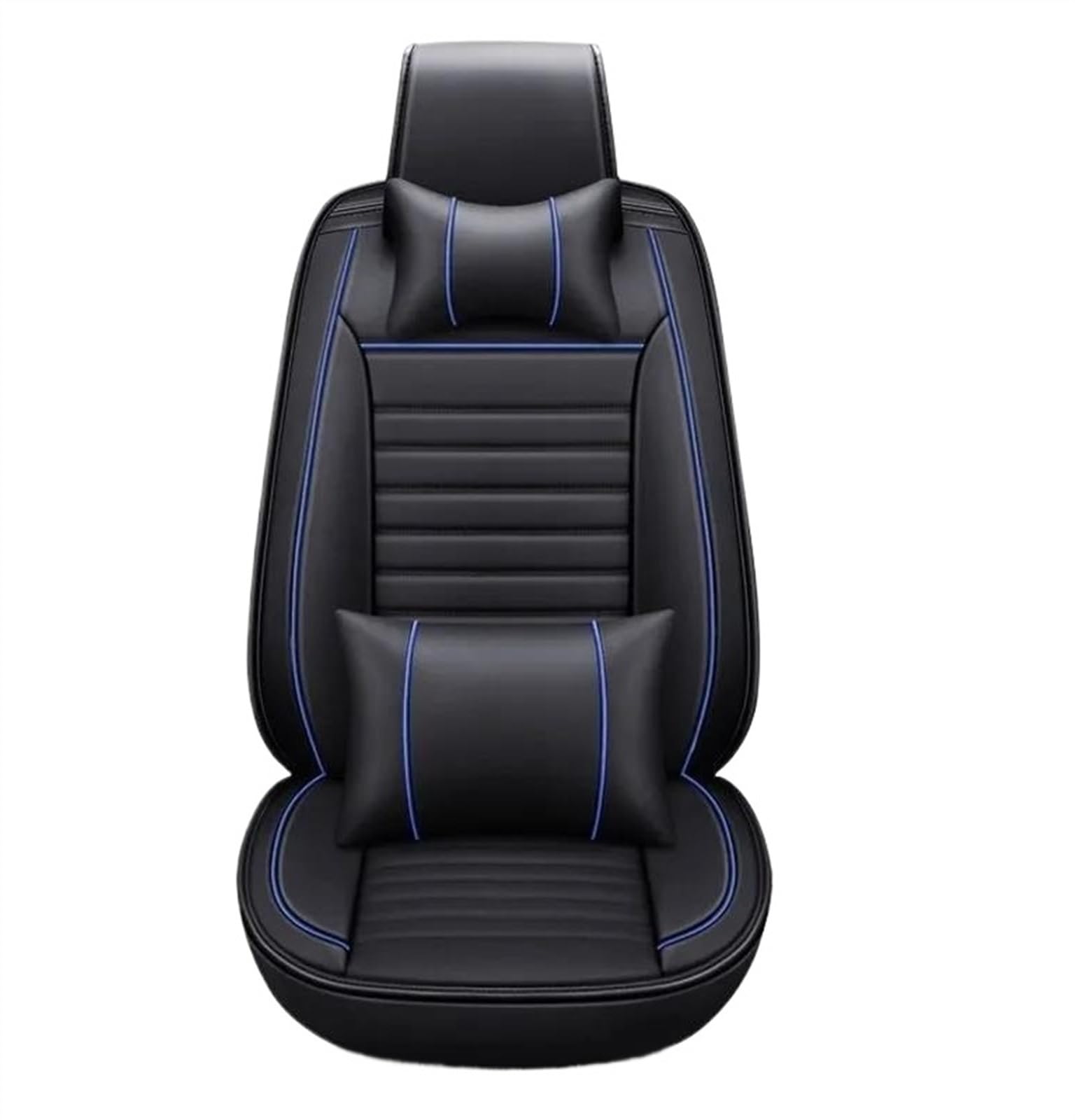 DZSQEGBX Autositzbezüge Autositzbezug Leder Für Kia Für Karneval Für Carens Für SHUMA Für Cad Für NIRO K5 KX3 K3 Autositzschutz Auto Sitzschoner(Black Blue Pillow 2) von DZSQEGBX