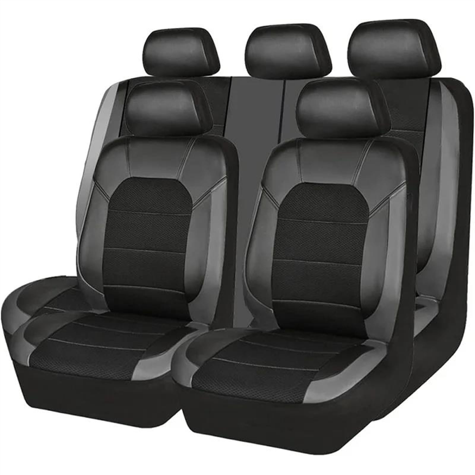 DZSQEGBX Autositzbezüge Autositzbezug Leder Für Subaru Alle Modelle Für Outback Für Forester XV BRZ Für Legacy Für Tribeca Für Impreza Auto Styling Zubehör Auto Sitzschoner(Schwarz) von DZSQEGBX