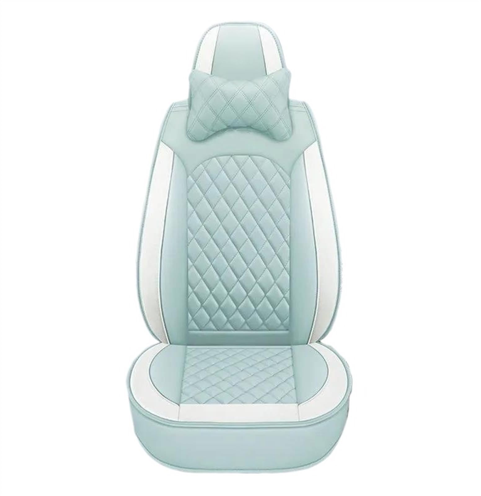 DZSQEGBX Autositzbezüge Autositzbezug Leder Für VW Für Multivan Für Scirocco Für Magotan Für Phaeton Sitzschutzbezug Auto Sitzschoner(White Green Pillow) von DZSQEGBX