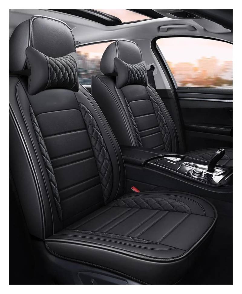 DZSQEGBX Autositzbezüge Autositzbezug Lederzubehör Für Skoda Alle Modelle Für Octavia Für Rapid Für Superb Für Fabia Für Kodiaq Für Yeti Für KAROQ Für KAMIQ Auto Sitzschoner(Black Pillow) von DZSQEGBX