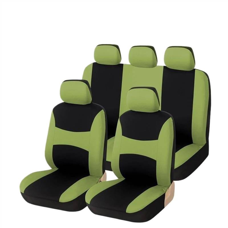 DZSQEGBX Autositzbezüge Autositzschoner Für Citroen 5-Sitzer-Autositzbezüge Universelle Auto-Kissenschoner Auto Sitzschoner(Green Full Set) von DZSQEGBX