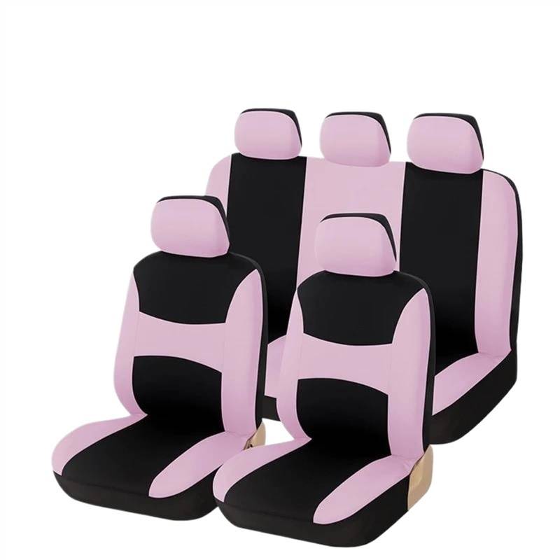 DZSQEGBX Autositzbezüge Autositzschoner Für Citroen 5-Sitzer-Autositzbezüge Universelle Auto-Kissenschoner Auto Sitzschoner(Pink Full Set) von DZSQEGBX