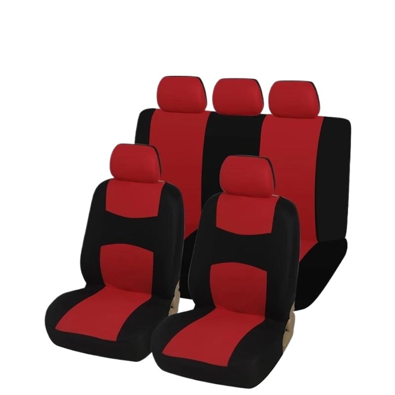 DZSQEGBX Autositzbezüge Autositzschoner Für Plymouth-Autositzbezüge Passend Für Die Meisten PKW LKW SUV Oder Van Mit 2 Mm Dickem Polyester-Schwammstoff Auto Sitzschoner(Red Full set3) von DZSQEGBX