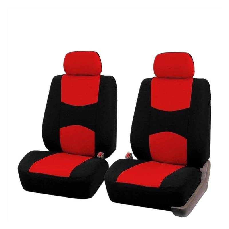 DZSQEGBX Autositzbezüge Flache Stoff-Universal-Fit-Autositzbezüge Komplettes Set Mit Airbag Kompatibel Mit Für Camry Autositzschutz Auto Sitzschoner(2pcs Front red) von DZSQEGBX