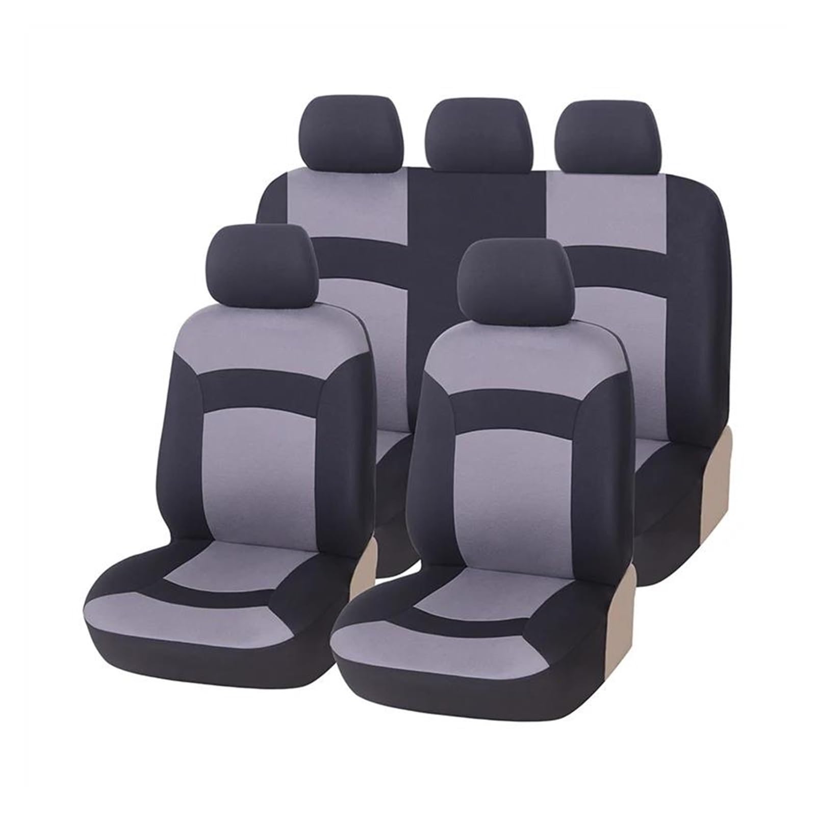 DZSQEGBX Autositzbezüge Flache Stoff-Universal-Fit-Autositzbezüge Komplettes Set Mit Airbag Kompatibel Mit Für Camry Autositzschutz Auto Sitzschoner(Full Set Gray) von DZSQEGBX