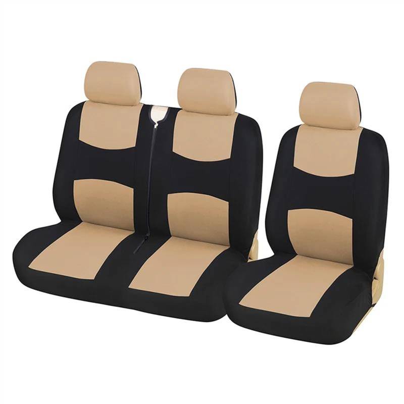 DZSQEGBX Autositzbezüge Für Ford Für Escort Für Transit 1 + 2 Sitzbezüge Autositzbezug Für Transporter/Van Universal Fit Künstliche Leder LKW Sitzbezüge Auto Sitzschoner(Beige) von DZSQEGBX