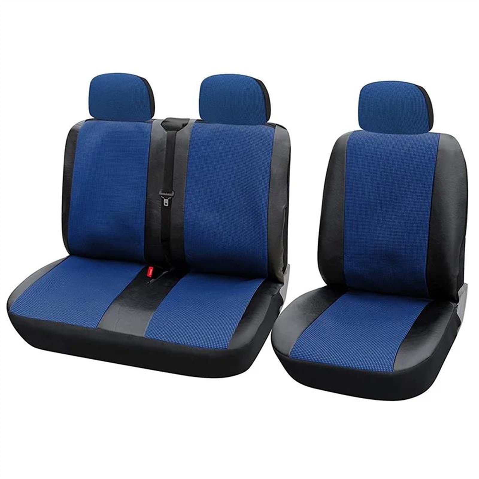 DZSQEGBX Autositzbezüge Für Ford Für Escort Für Transit 1 + 2 Sitzbezüge Autositzbezug Für Transporter/Van Universal Fit Künstliche Leder LKW Sitzbezüge Auto Sitzschoner(Blau) von DZSQEGBX