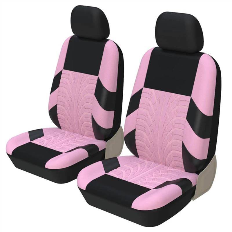 DZSQEGBX Autositzbezüge Für Ford Für S-Max Reifen Track Style Vorderes Paar Autositzbezüge Universell Passend Für Die Meisten Autos Auto Sitzschoner(Pink) von DZSQEGBX