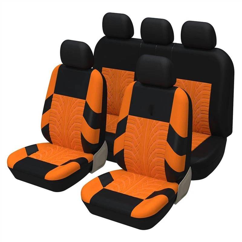 DZSQEGBX Autositzbezüge Für Kadjar Für F3 Autositzbezüge Set Polyestergewebe Universell Passend Für Die Meisten Autos Bezüge Autositzschutz Auto Sitzschoner(ORANGE Full Set) von DZSQEGBX