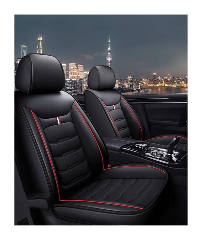 DZSQEGBX Autositzbezüge Für Mercedes Für Benz Alle Modelle Für E Klasse GLK GLC S600 400 SL W212 W211 SLK Leder Auto Sitzbezug Auto Zubehör Auto Sitzschoner(Black Red1) von DZSQEGBX