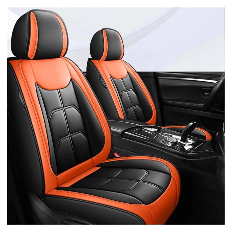 DZSQEGBX Autositzbezüge Für Nissan Alle Automodelle Für Qashqai Für Juke Für Blatt Für Armada Universal Auto Sitzbezug Auto Zubehör Auto Sitzschoner(Black Orange) von DZSQEGBX