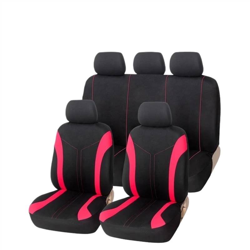 DZSQEGBX Autositzbezüge Für Nissan Für Bluebird Vollständiger Satz Autositzbezüge Universalgröße Seitenairbag-kompatibler Waschbarer Autositzschutz Auto Sitzschoner(RED Full Set) von DZSQEGBX