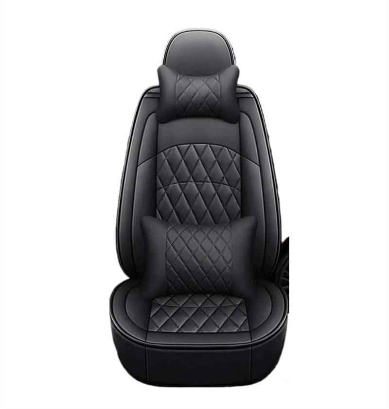 DZSQEGBX Autositzbezüge Für Toyota Alle Modelle Für C-HR Für Rav4 Für Corolla Für Toyota Für Land Cruiser Für Wunsch Für Yaris Leder-Autositzbezug Autozubehör Auto Sitzschoner(Black Pillow) von DZSQEGBX