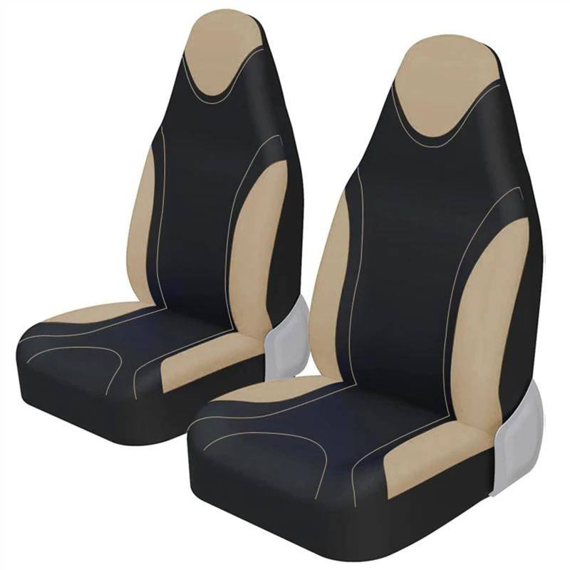 DZSQEGBX Autositzbezüge Für Toyota Für Aygo 2007 High Bucket Autositzbezüge Universal Für Die Meisten Autos Sportsitzschutz Auto Sitzschoner(BEIGE 2PCS) von DZSQEGBX