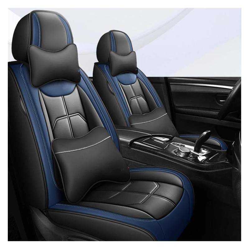 DZSQEGBX Autositzbezüge Für Volvo Alle Automodelle Für XC60 XC90 XC40 XC70 S60L C30 S80 S90 V50 V60 Universal-Autositzbezug Autozubehör Autositzschoner Auto Sitzschoner(Luxury Black Blue) von DZSQEGBX