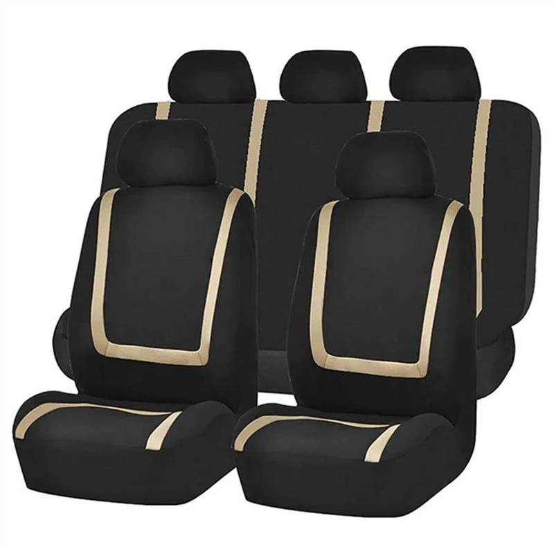 DZSQEGBX Autositzbezüge Für Wartburg Für 353 Tourist Auto Sitzbezug Abnehmbare Kopfstützen Polyestor Universal Sitzbezüge Auto Auto Sitzschoner(Beige Full Set) von DZSQEGBX