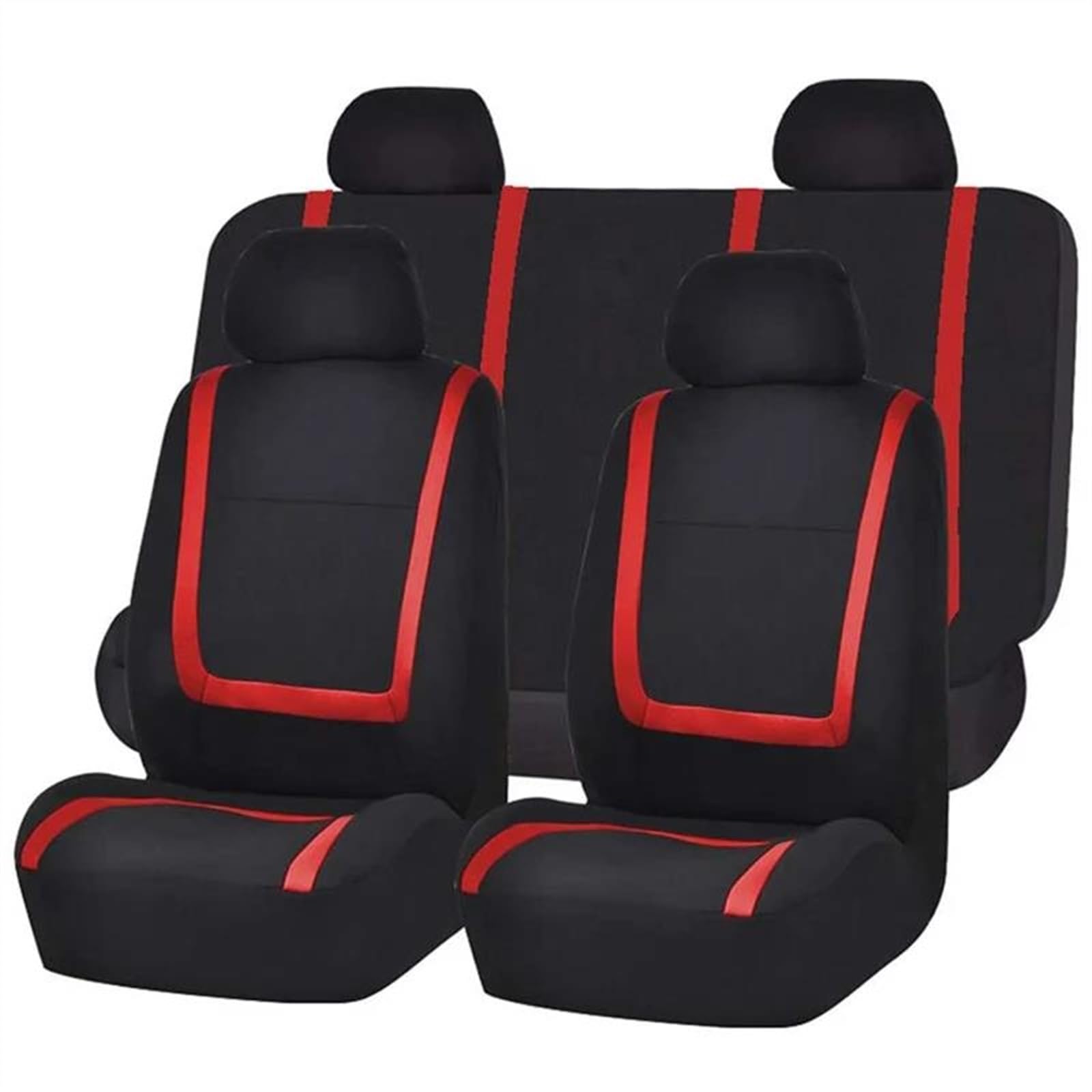 DZSQEGBX Autositzbezüge Für Wartburg Für 353 Tourist Auto Sitzbezug Abnehmbare Kopfstützen Polyestor Universal Sitzbezüge Auto Auto Sitzschoner(Red Full Set) von DZSQEGBX