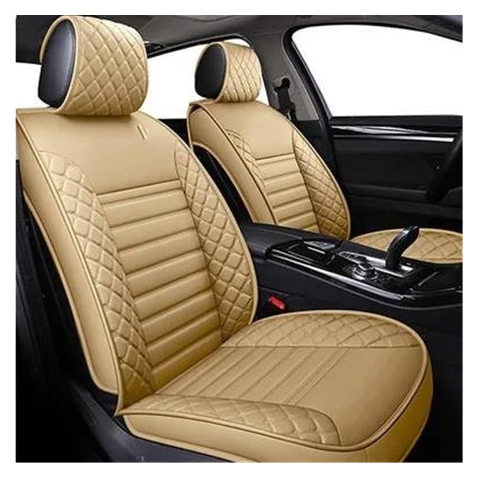 DZSQEGBX Autositzbezüge Leder Autositzbezüge Für Skoda Für Octavia A5 Rs 2 A7 Rs Für Superb 2 3 Für Kodiaq Für Fabia 3 Für Yeti Zubehör Auto-Styling Auto Sitzschoner(Beige no Pillow) von DZSQEGBX