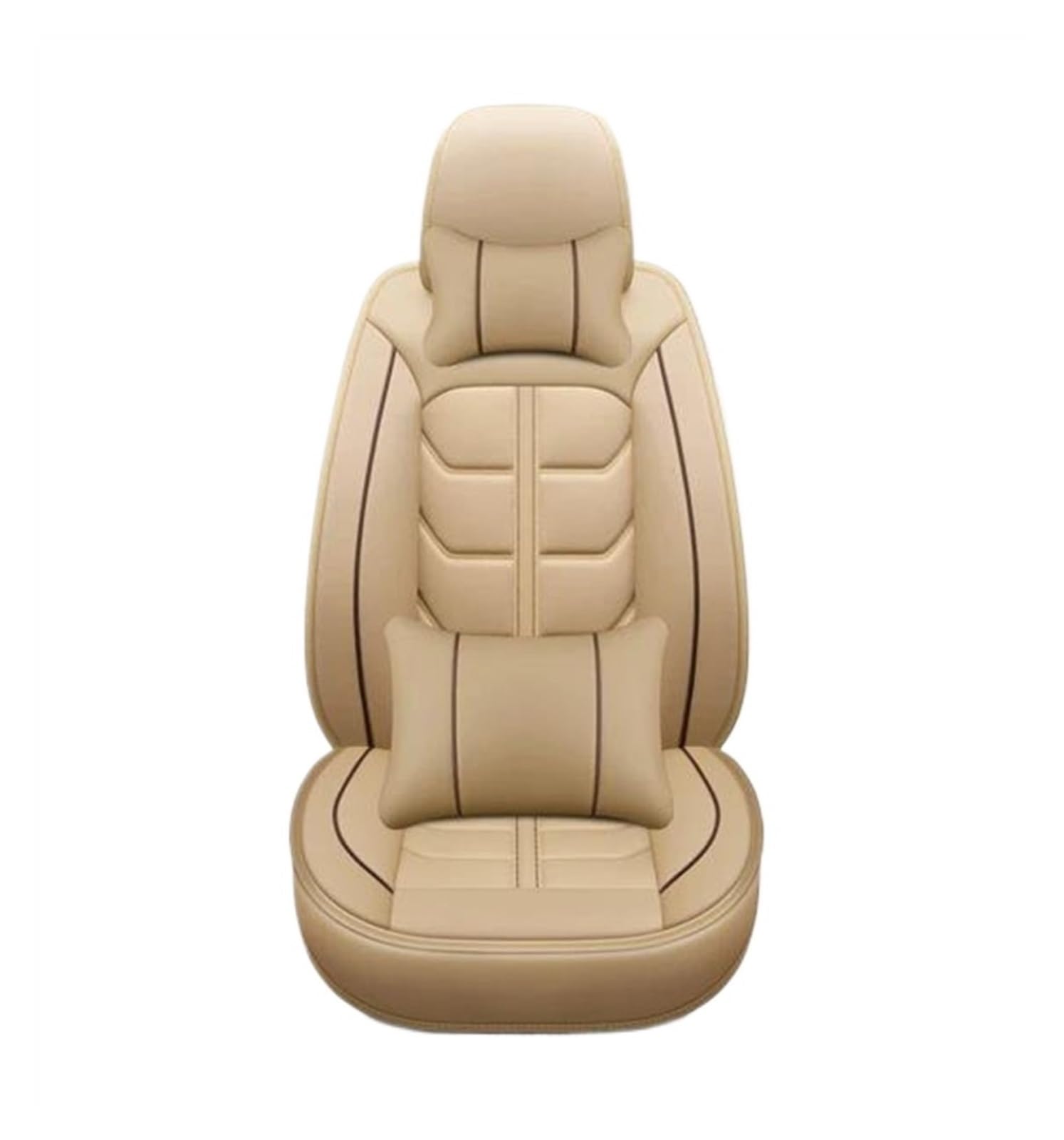 DZSQEGBX Autositzbezüge Leder-Autositzbezug Autozubehör Für Kia Alle Modelle Für Rio Für Sportage Für Cerato K2 K3 K4 K5 Für Karneval Auto-Styling 5 Sitze Auto Sitzschoner(Beige Pillow 1) von DZSQEGBX