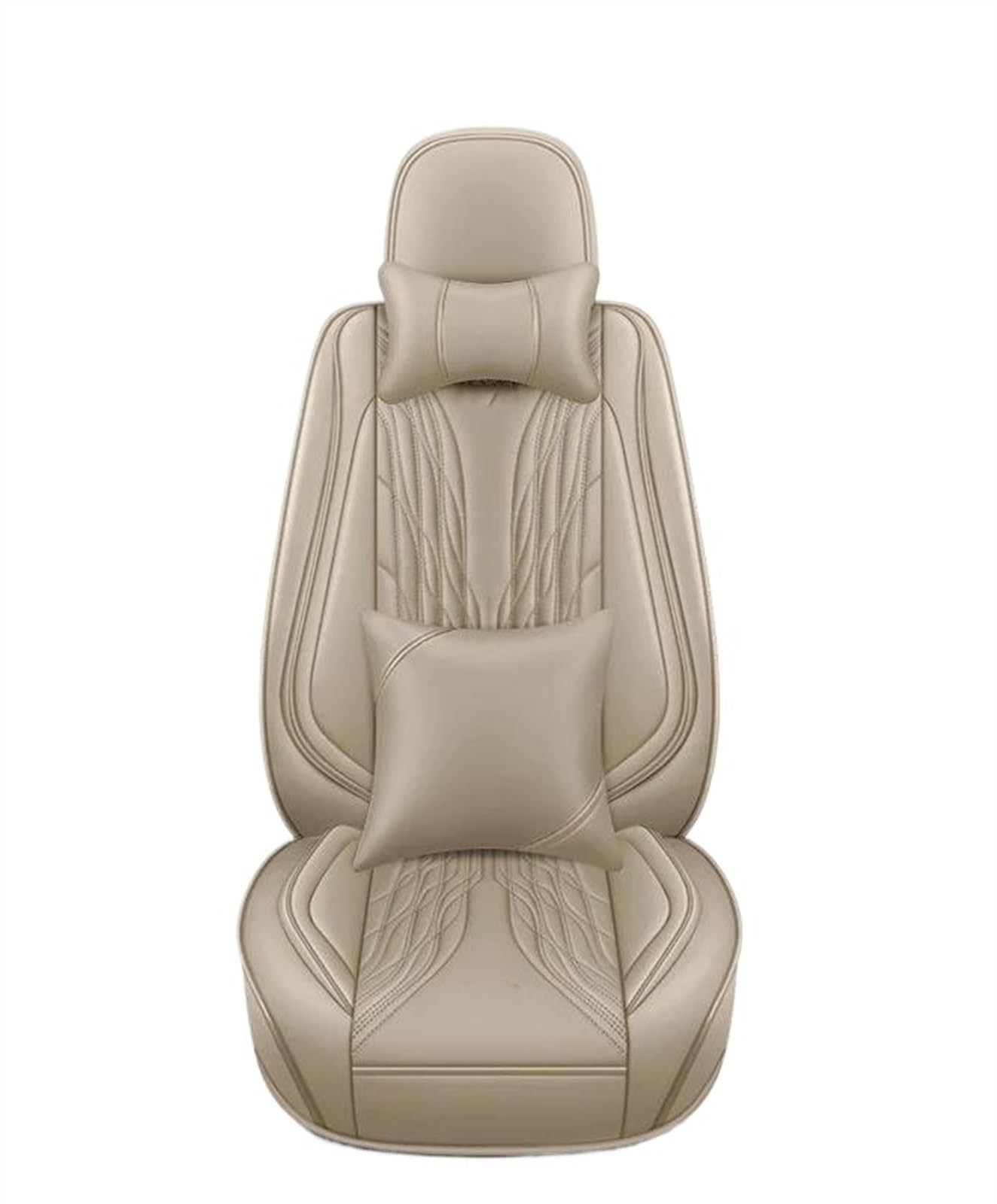 DZSQEGBX Autositzbezüge Leder Autositzbezug Matte Autozubehör Für Mazda Alle Modelle Für CX-5 CX-3 MX5 626 Für Mazda 3 6 RX-7 RX-8 MX-5 Auto-Styling Auto Sitzschoner(Beige Pillow) von DZSQEGBX