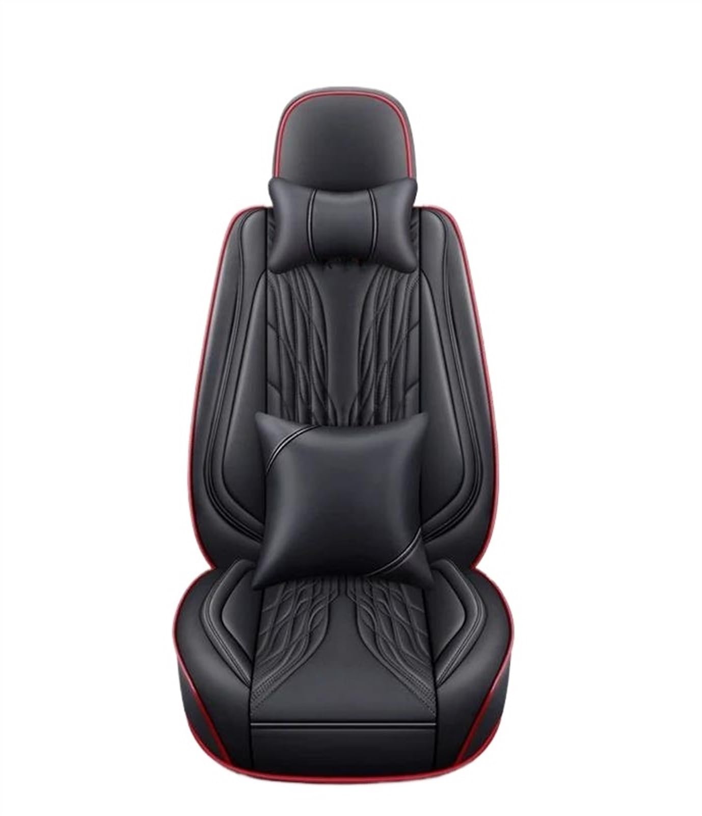 DZSQEGBX Autositzbezüge Leder Autositzbezug Matte Autozubehör Für Mazda Alle Modelle Für CX-5 CX-3 MX5 626 Für Mazda 3 6 RX-7 RX-8 MX-5 Auto-Styling Auto Sitzschoner(Black red line Pillow) von DZSQEGBX