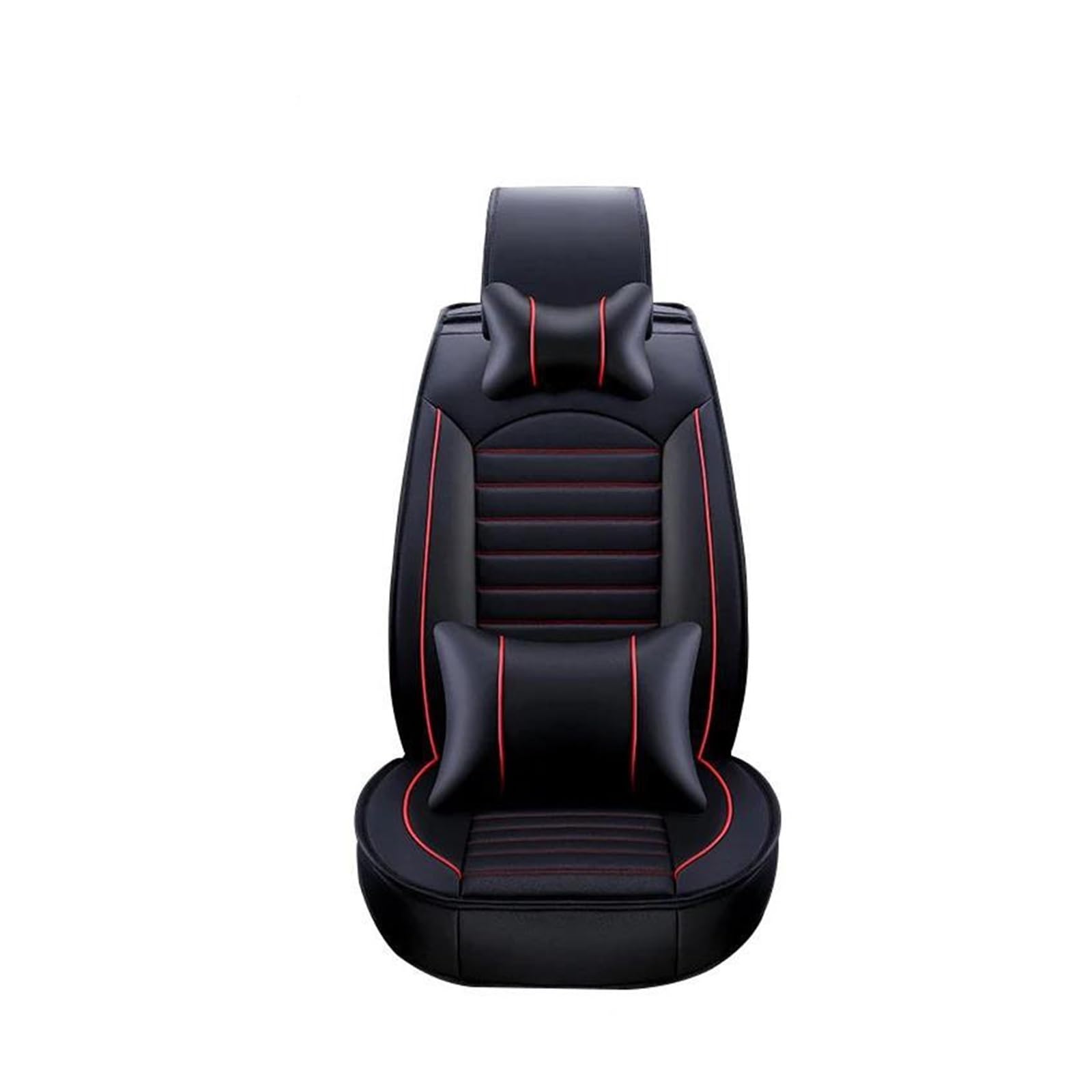 DZSQEGBX Autositzbezüge Leder Universal Autositzbezüge Für Alfa Für Romeo Alle Modelle 147 Für Giulia Für Stelvio Autositzschutz Auto Sitzschoner(Luxury Black red) von DZSQEGBX