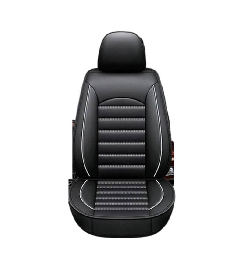 DZSQEGBX Autositzbezüge PU Leder Auto Sitz Abdeckung Für Mitsubishi Für Pajero Sport V93 Für Zinger Für Galant Für Triton Innen Acces Sitz Schutz Abdeckung Auto Sitzschoner(Black White 5 Seat) von DZSQEGBX