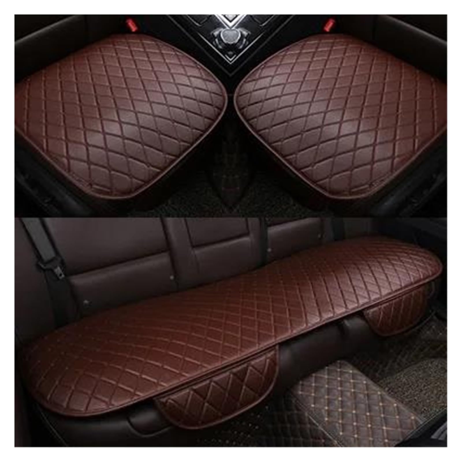 DZSQEGBX Autositzbezüge PU Leder Universal Kissen Auto Sitzbezug Für Skoda Für Fabia Für Rapid Für Yeti Für Combi Für Karop Zubehör Sitzschutz Abdeckung Auto Sitzschoner(Kaffee,5 Seat) von DZSQEGBX