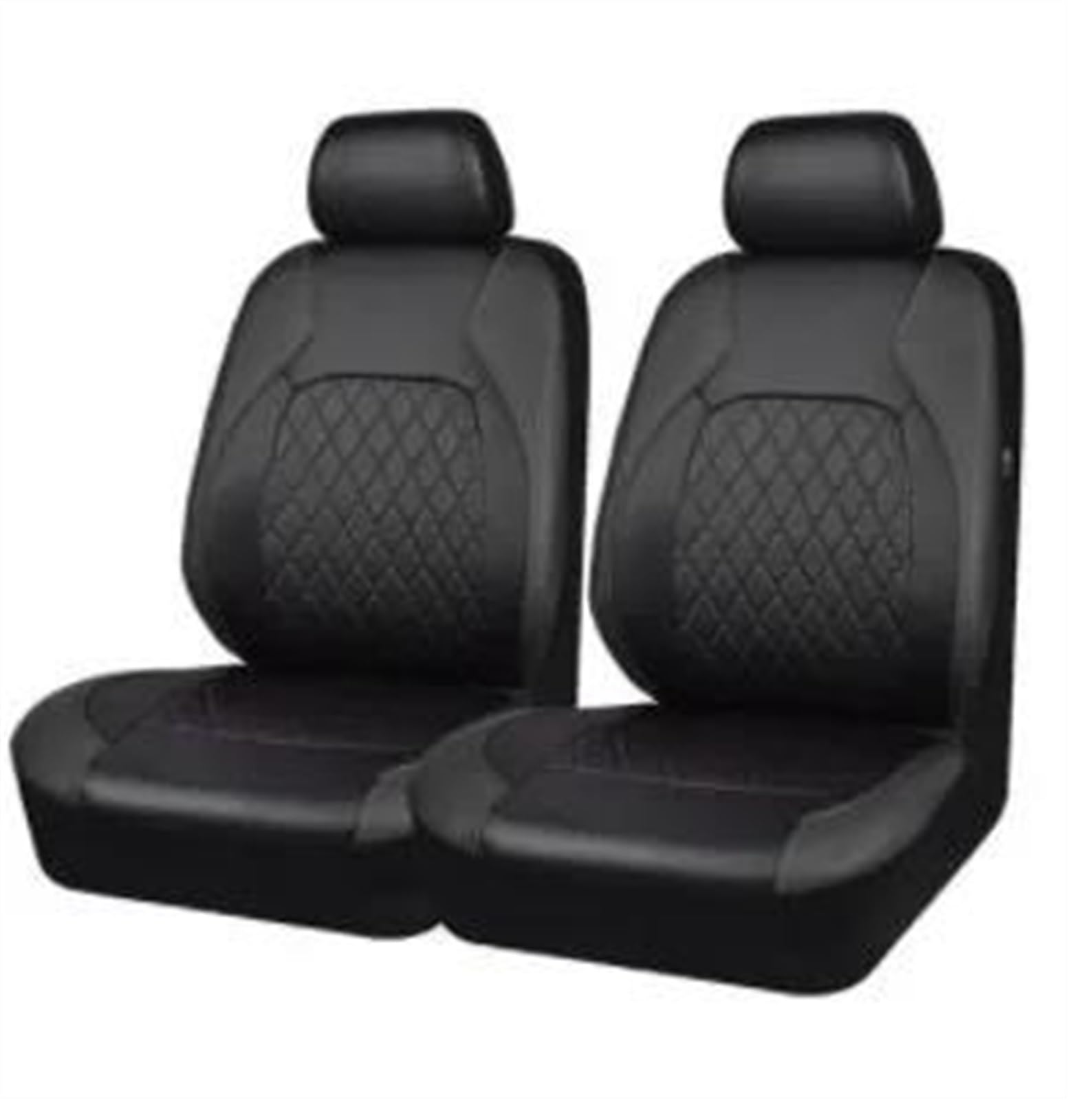 DZSQEGBX Autositzbezüge PU-Leder Vollständig Umschlossenes Kissenschutzpolster Kratzfest Passend Für Limousine SUV Pick-up Sitzkissen Universelles Autositzbezug-Set Auto Sitzschoner(Black 2 seat) von DZSQEGBX