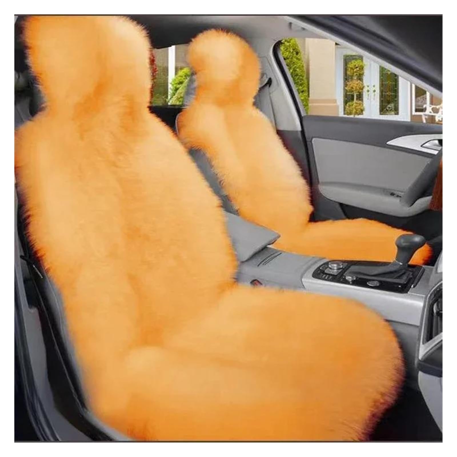 DZSQEGBX Autositzbezüge Plüsch Autositzbezüge Universal Auto Vordersitz Schützen Kissenmatte Für Auto Zubehör Auto Sitzschutz Auto Sitzschoner(1pc Golden Camel) von DZSQEGBX