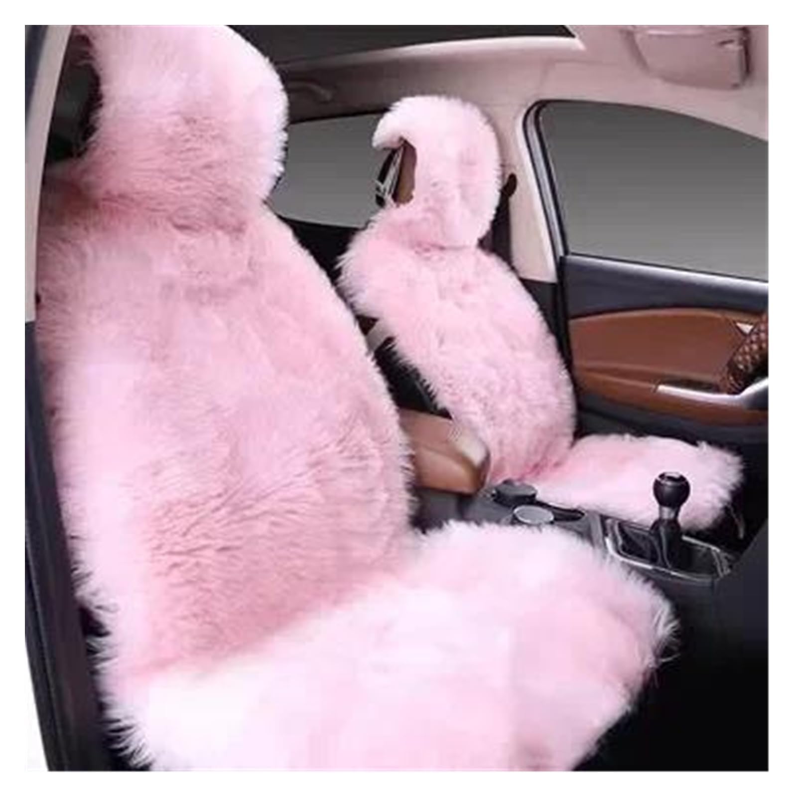 DZSQEGBX Autositzbezüge Plüsch Autositzbezüge Universal Auto Vordersitz Schützen Kissenmatte Für Auto Zubehör Auto Sitzschutz Auto Sitzschoner(1pc pink) von DZSQEGBX