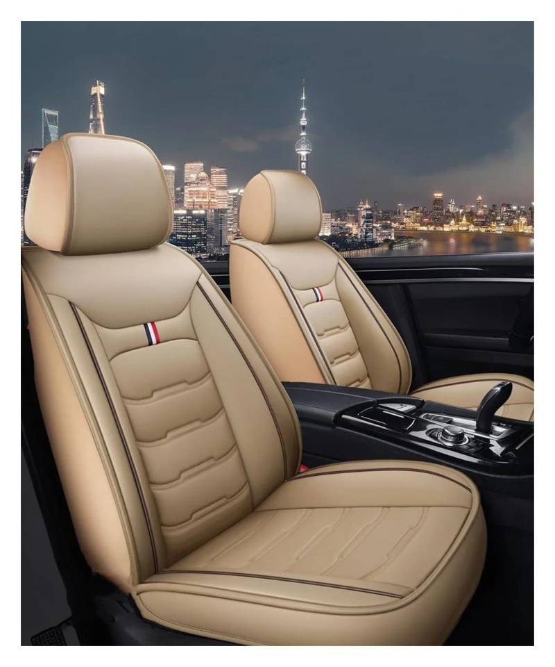 DZSQEGBX Autositzbezüge Universal Auto Sitzbezug Für Mitsubishi Für Pajero Sport Für Zinger Für Galant Für Triton Auto Zubehör Innen Sitz Schutz Abdeckung Auto Sitzschoner(Beige 5 Seat) von DZSQEGBX