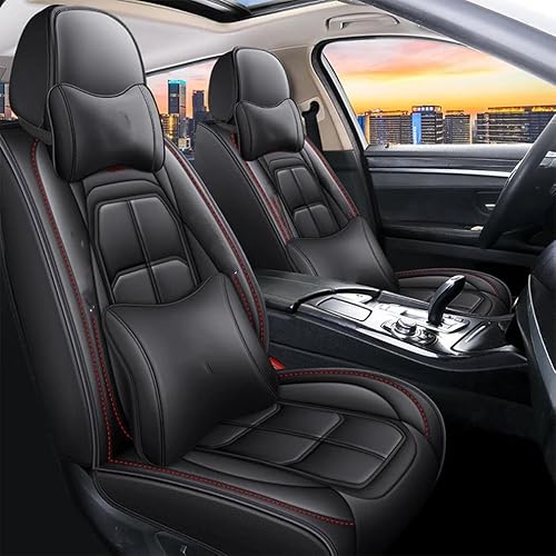 DZSQEGBX Autositzbezüge Universal Auto Sitzbezug Für Mitsubishi Für Zinger Für Galant Für Triton Auto Zubehör Innen Auto Sitzkissen Auto Sitzschoner(Black Pillow) von DZSQEGBX