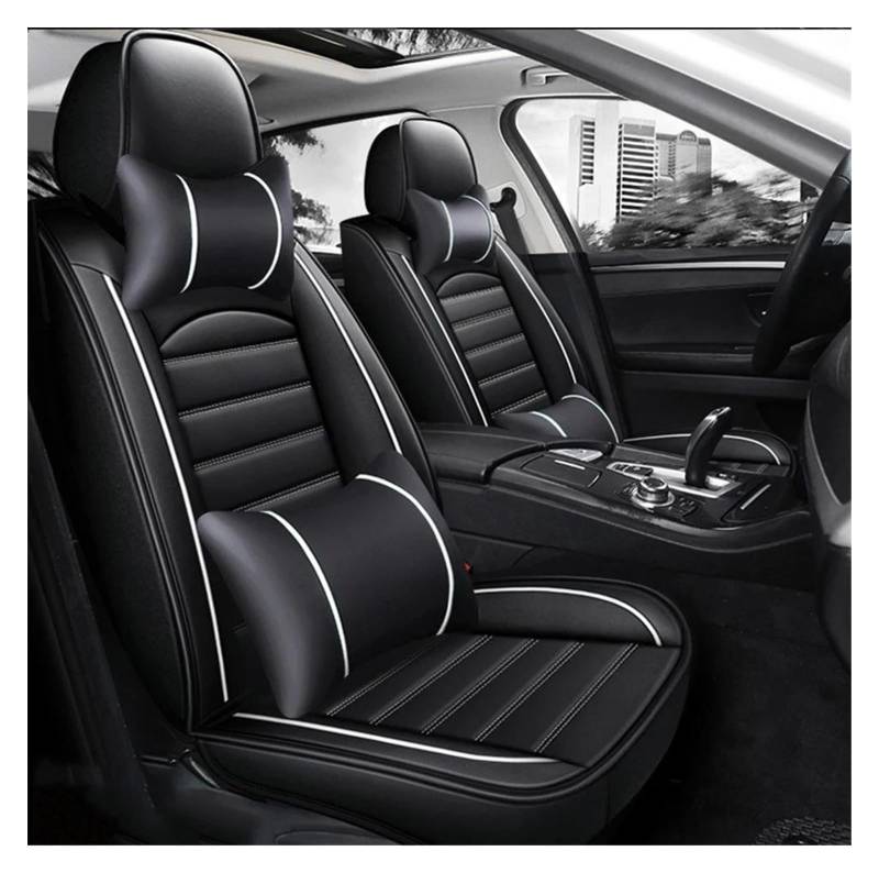 DZSQEGBX Autositzbezüge Universal Auto Sitzbezug Für Subaru Für Forester Für Outback XV Für Impreza BRZ Für Levorg Auto Zubehör Auto Sitzschoner(Luxury Black White) von DZSQEGBX