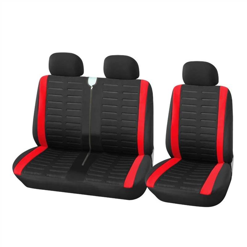 DZSQEGBX Autositzbezüge Universal Car Truck 2+1 Autositzbezüge Für VW Für T4 Schutzsitz Auto Sitzschoner(Rot) von DZSQEGBX